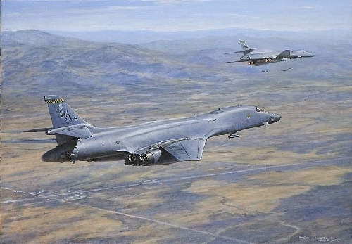B-1Lancers over Nellis AFB