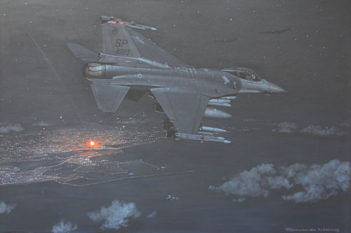 F16CM over Libya